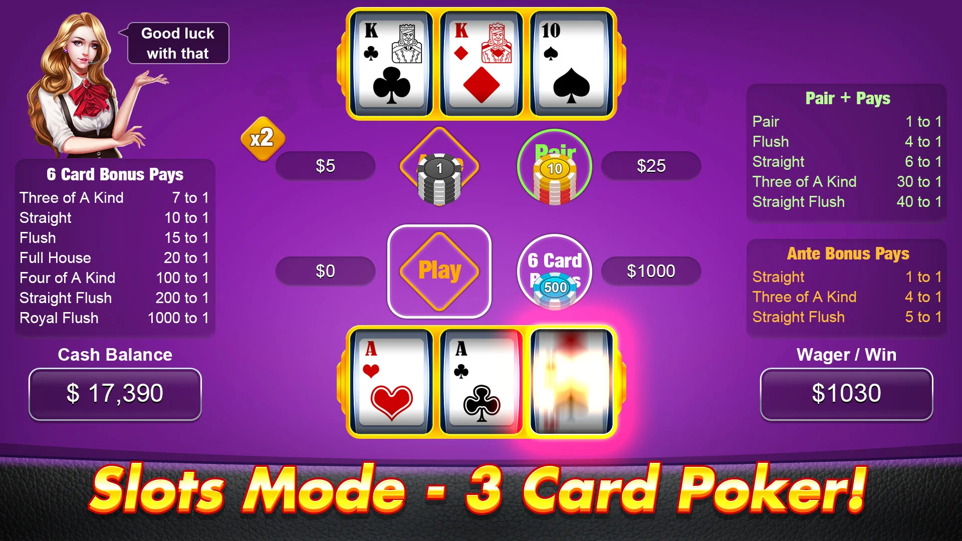 Video poker simulator